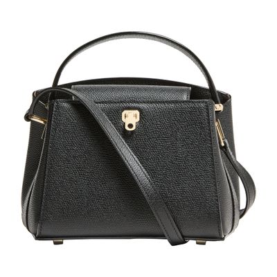 Valextra Brera Micro Leather Handbag In Black