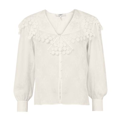 Chloé Long Sleeved Shirt In White
