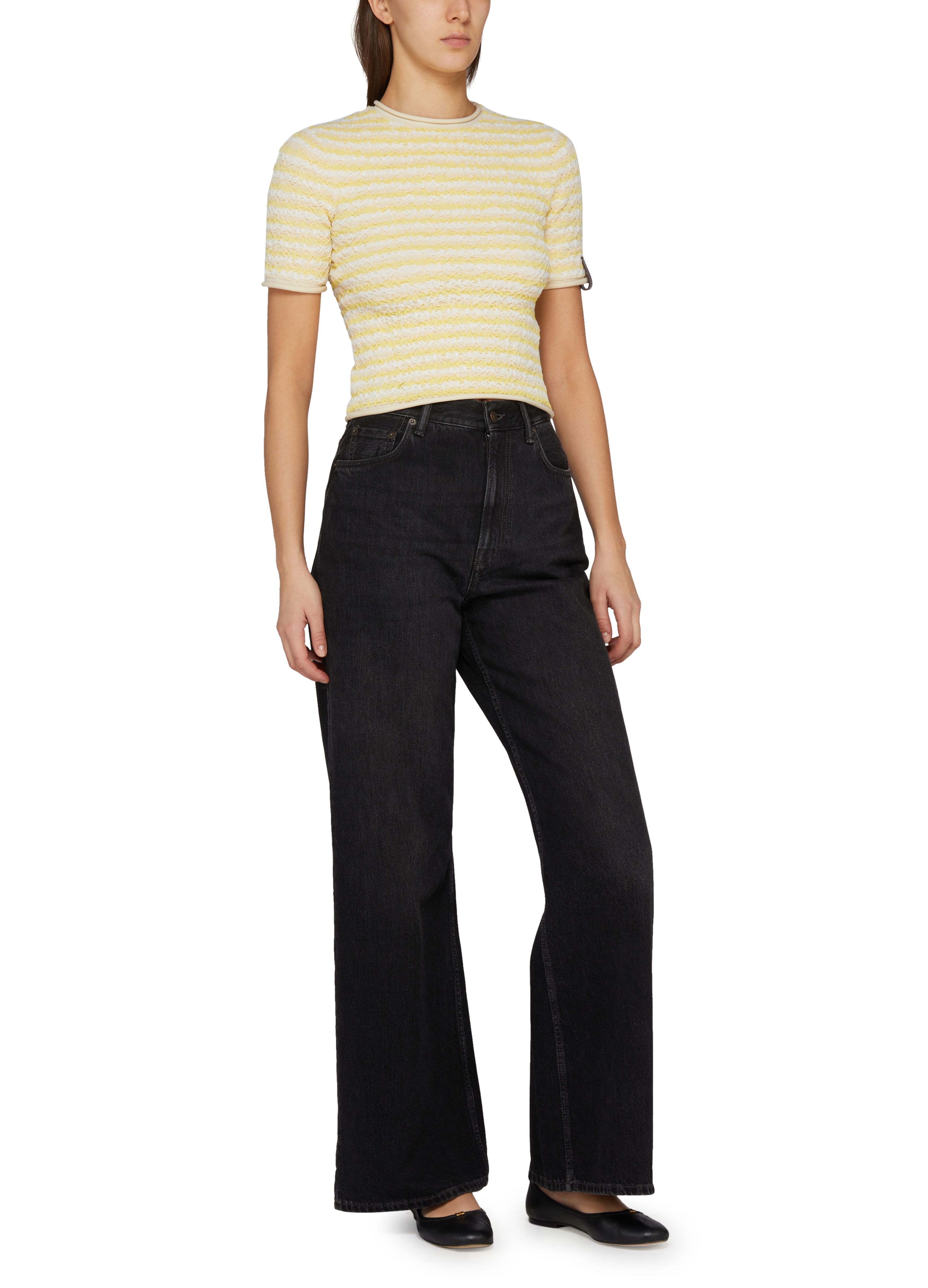 Crinkle Knit Striped Top thumbnail 5