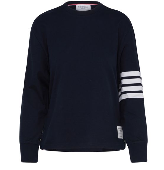 Women's 4-Bar Long Sleeve T-Shirt, THOM BROWNE