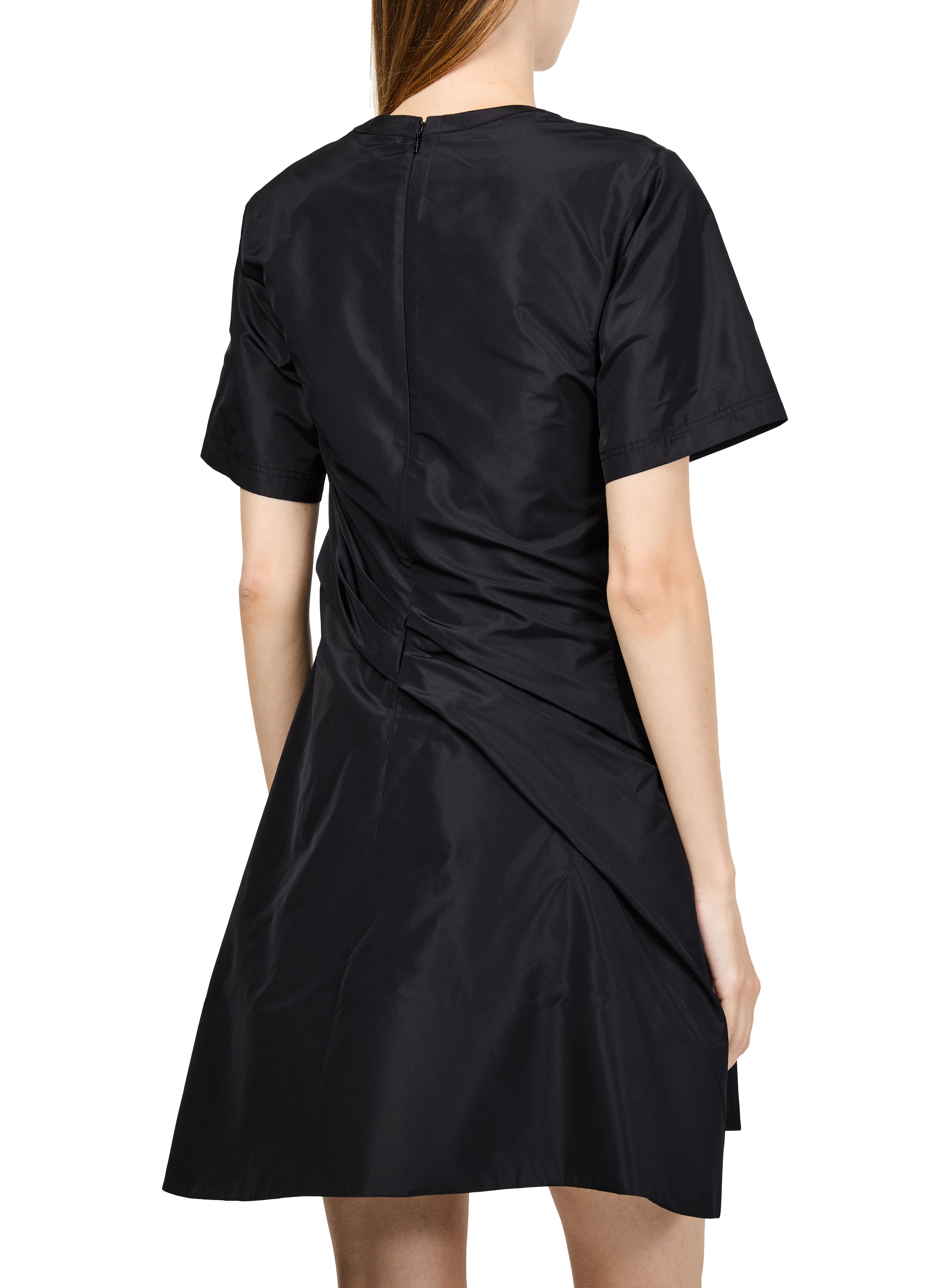 Twisted dress in silk blend taffeta thumbnail 5