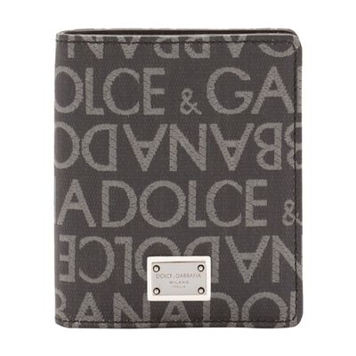 Dolce & Gabbana Coated Jacquard Bi-fold Card Holder In Multicolor