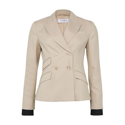 Max Mara Double-breasted Wool Blazer In Neutral