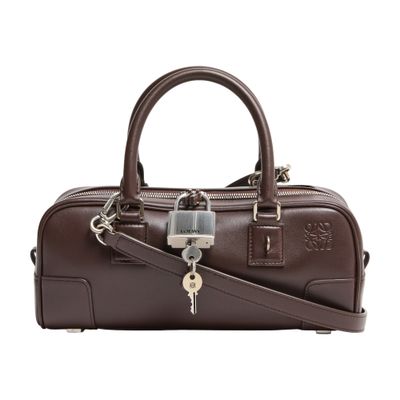 Loewe Amazona 23 Bag In Shiny Calfskin In Brown