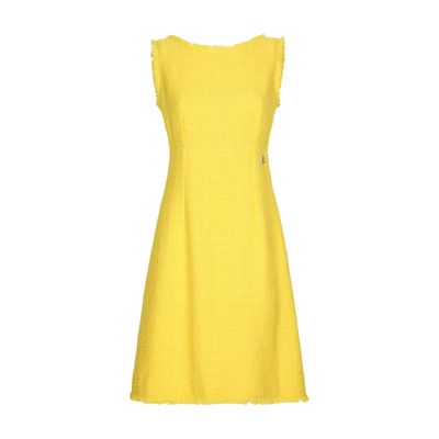 Dolce & Gabbana A-line Tweed Dress In Yellow