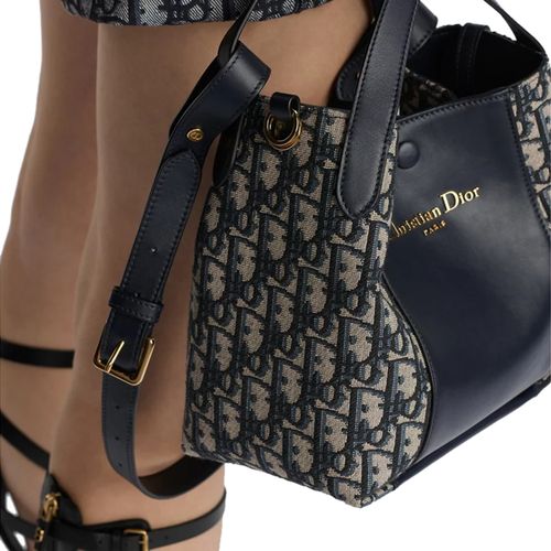 DIOR Small Signature bucket bag Dior Oblique jacquard and smooth calfskin