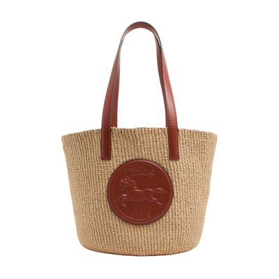 ティーン サプル クラシック パニエ / ラフィア＆カーフスキン