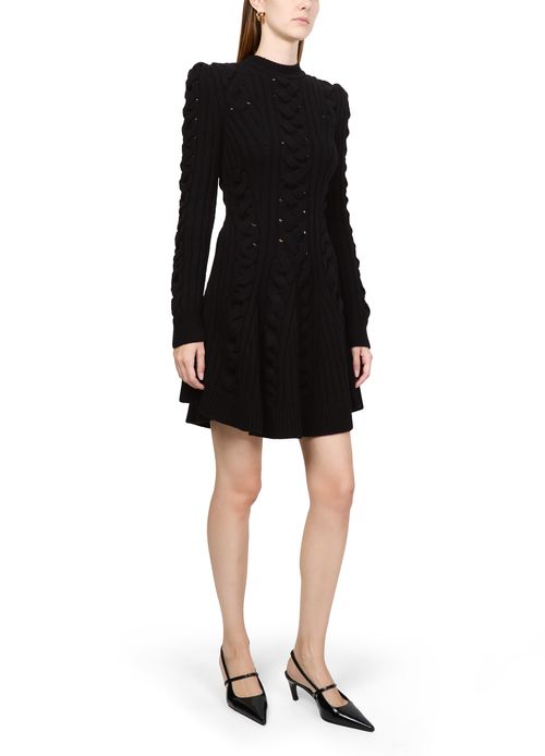 MCQUEEN Mini cable knit dress