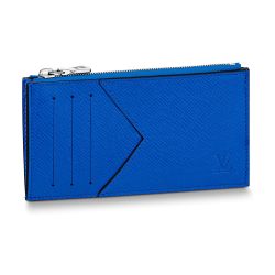 Louis Vuitton Blue Taigarama Coin Card Holder