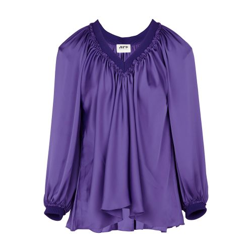 Maison Rabih Kayrouz Ruffled V-neck Blouse In Lilac