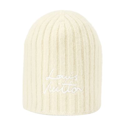 Louis Vuitton Lv Script Beanie In Beige