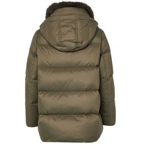 YVES SALOMON Hooded puffer jacket with a mink fur collar