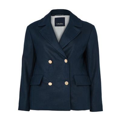S Max Mara Double-breasted Blazer In Blue