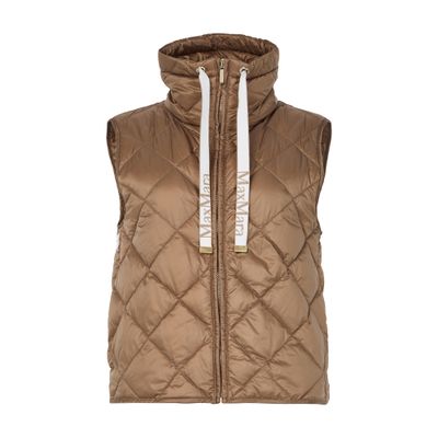 Max Mara Sleeveless Down Jacket In Brown