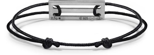 LE GRAMME 2,5g polished sterling silver lacquered cord bracelet