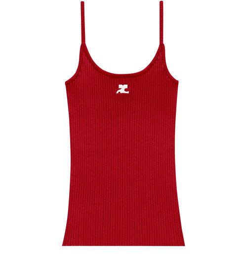 COURREGES Rib knit tank top