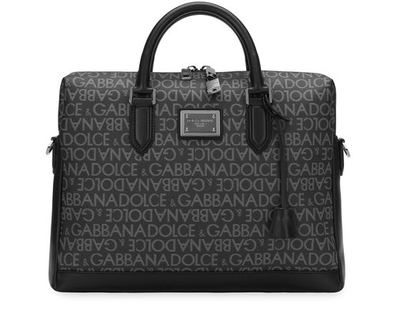 Men s Coated jacquard briefcase DOLCE GABBANA 24S