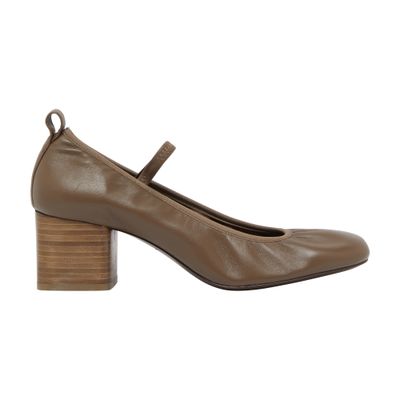 Lemaire Taupe Square Ballerina Heels In Grey