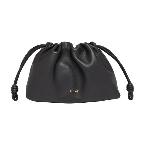 Shop Loewe Leather Flamenco Purse In Black