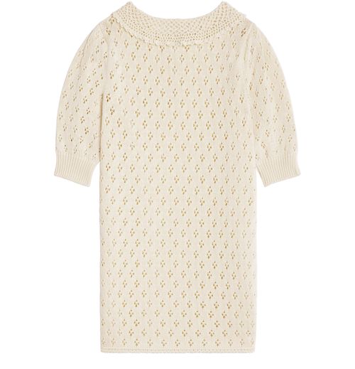 CELINE Mini dress in cotton pointelle