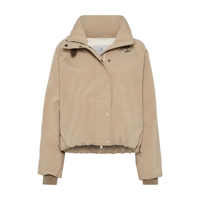 Brunello Cucinelli Long-sleeve Down Jacket In Beige