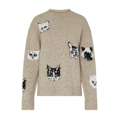 Acne Studios Intarsia Wool-blend Sweater In Beige