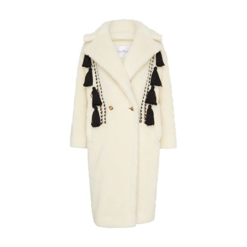 Shop Max Mara Demetra Teddy Coat In Bianco