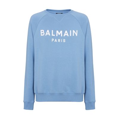 Men s Balmain logo printed cotton hoodie BALMAIN 24S