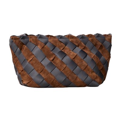 Naghedi Large Gigi Suede Clutch Bag In Grey