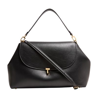 Totême T-lock Leather Satchel In Black