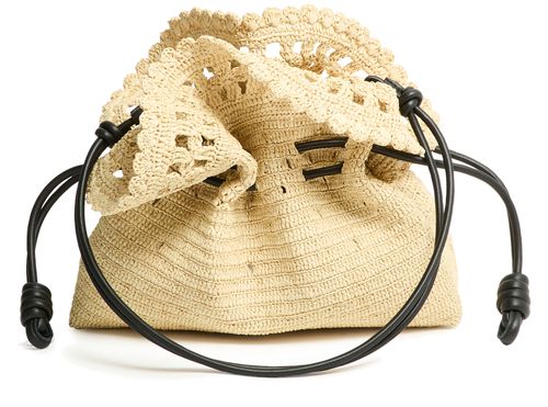 LOEWE Flamenco Ruffles medium clutch in raffia