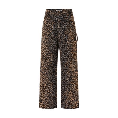 Darkpark Lisa Loose-fitting Leopard-print Carpenter Jeans In Brown