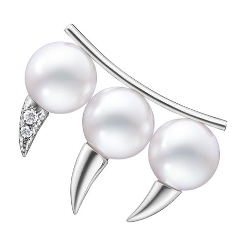 Tasaki 18kt White Gold Danger Fang Pearl Earring In Or_blanc