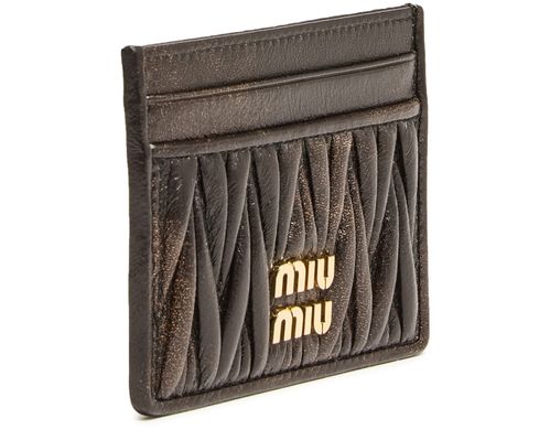 MIU MIU Quilted aged nappa leather cardholder