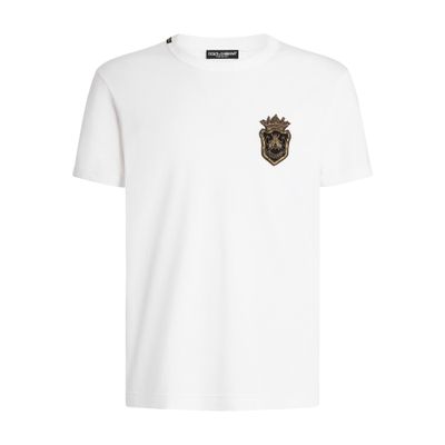 Dolce & Gabbana White Heraldic Patch Cotton T-shirt In White