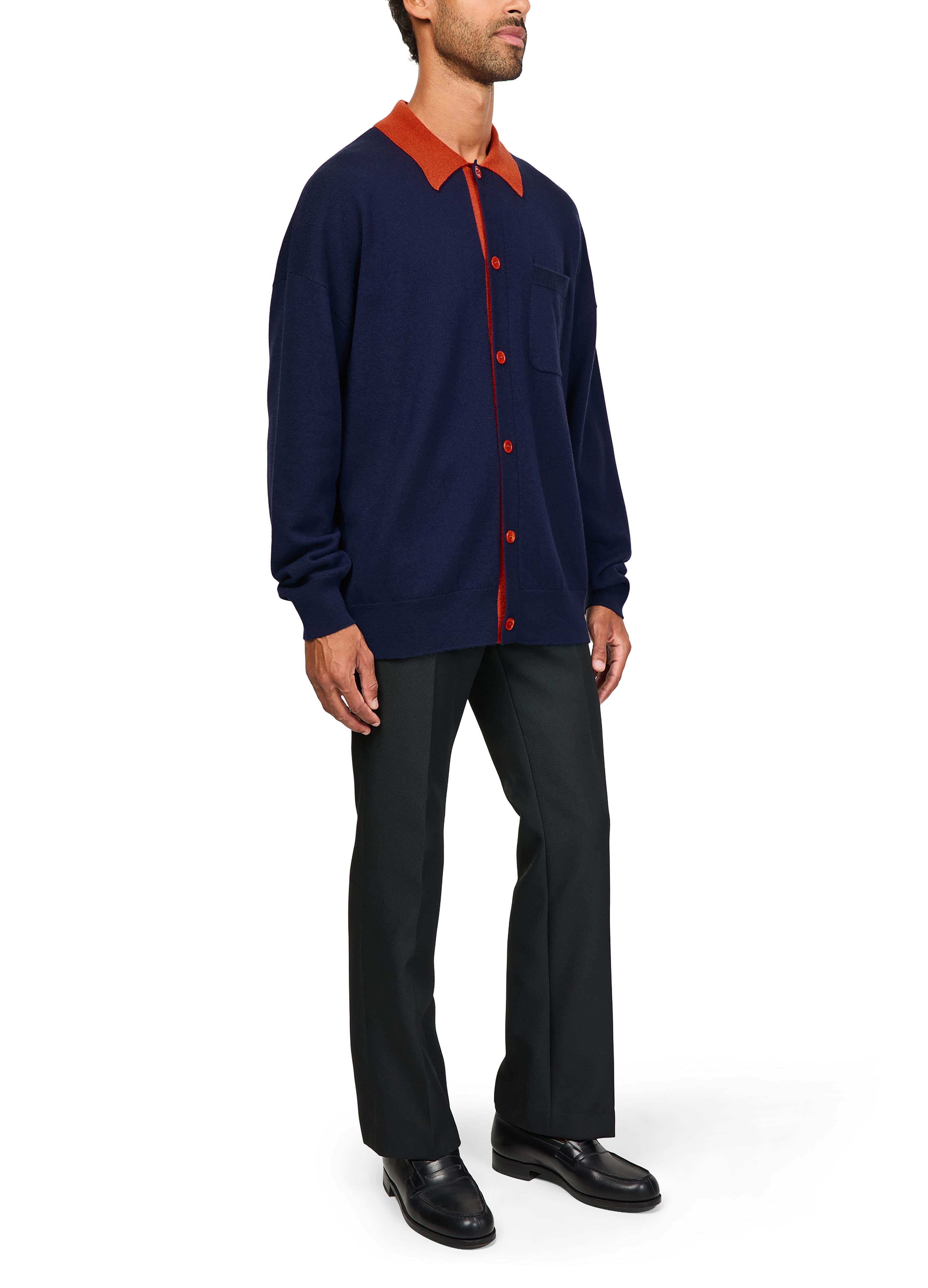 Polo cardigan in wool thumbnail 6