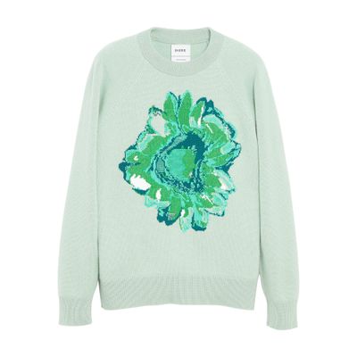 BARRIE JUMPER WITH A FLOWER MOTIF IN CASHMERE AND COTTON