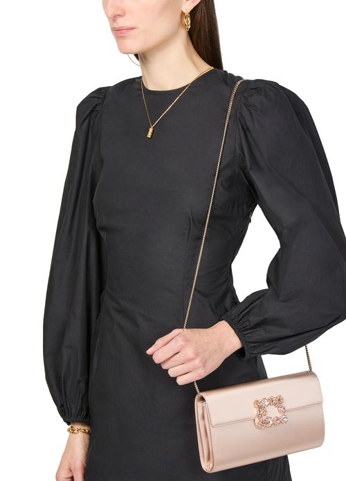 ROGER VIVIER Envelope flap flower buckle clutch bag