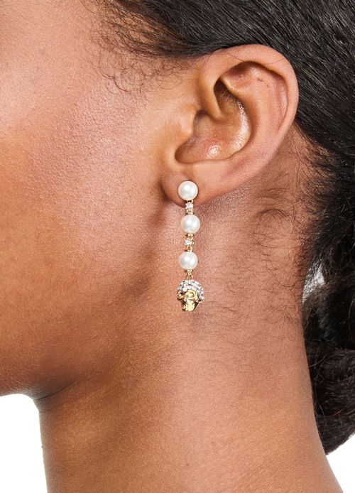 MCQUEEN Skull and pearl earrings