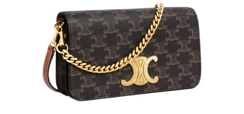 CELINE MULTI POCHETTE Triomphe标志印花牛皮革袖珍包