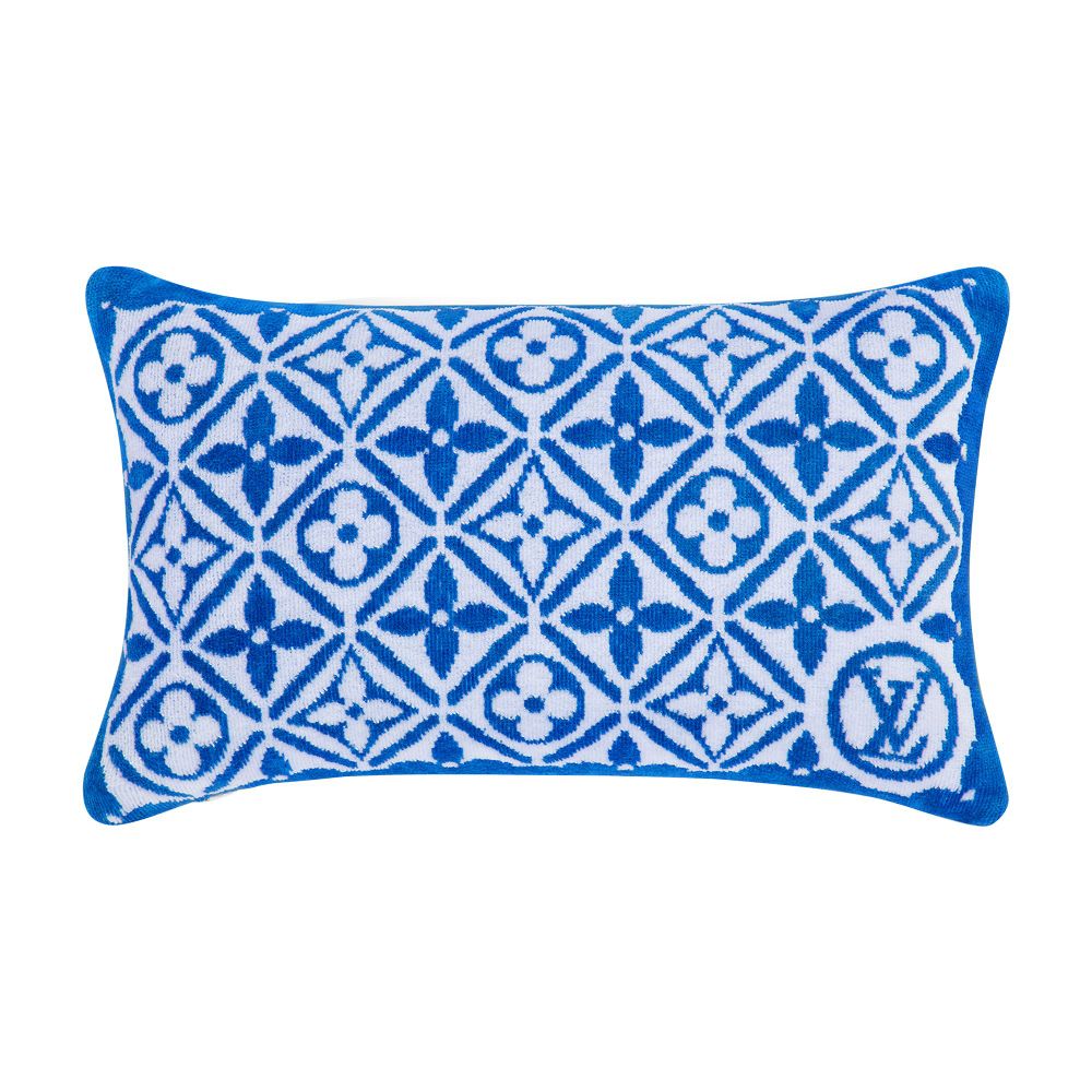 Monogram Flower Tile Small Beach Pillow thumbnail 4