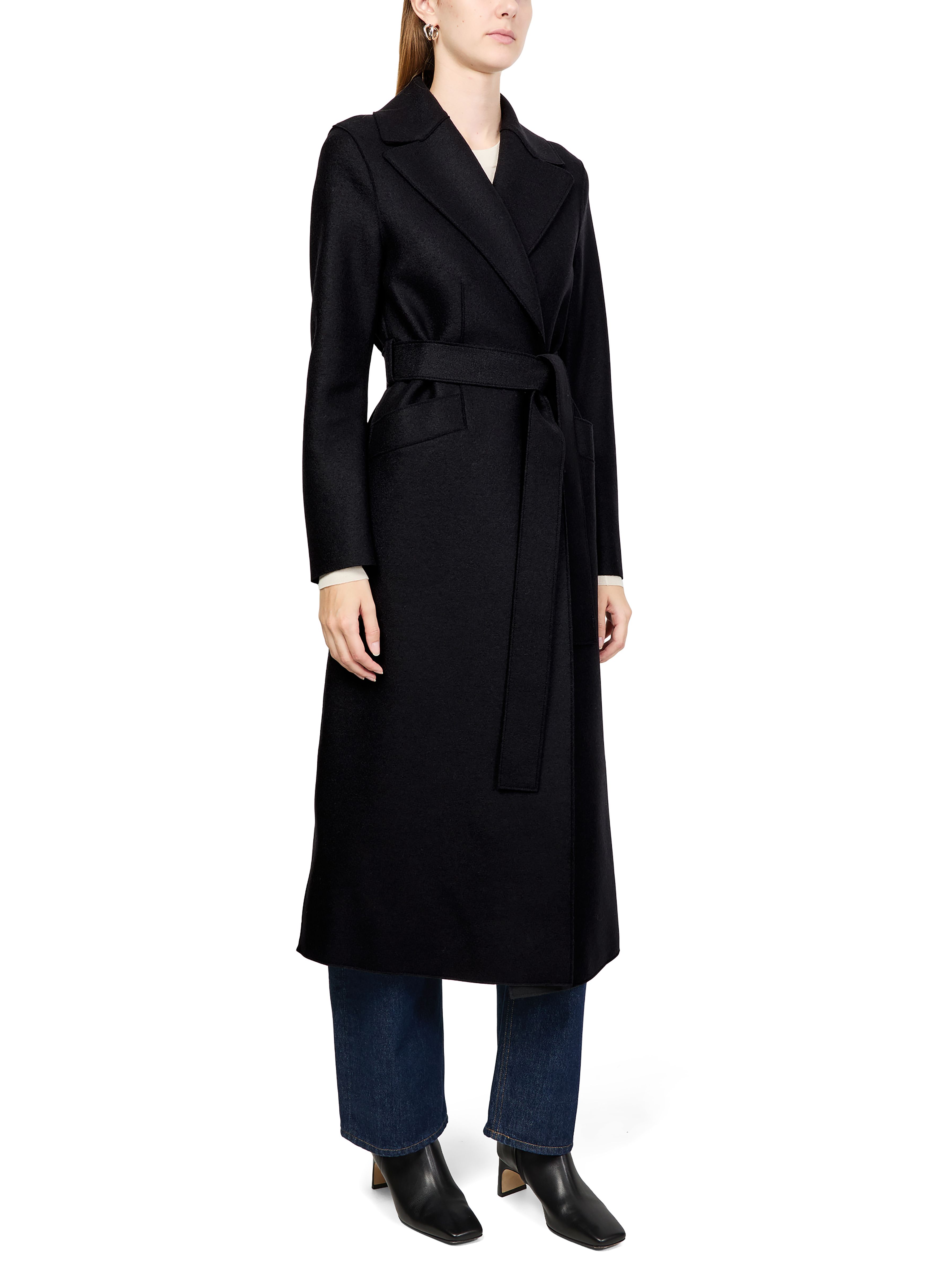 Maxi coat in pressed wool thumbnail 6