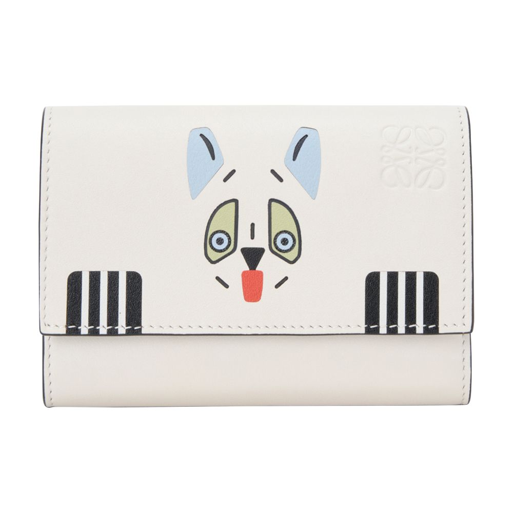 Futurist Cat small vertical wallet in classic calfskin thumbnail 7