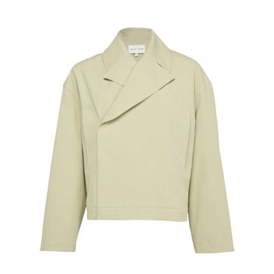 Loulou De Saison Coen Short Cotton Jacket In Green