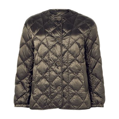 Max Mara Buttoned Puffer Jacket In Green