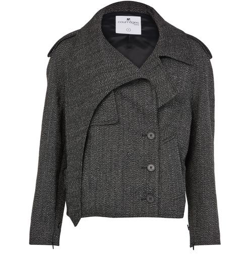 COURREGES Oblique caviar wool coat