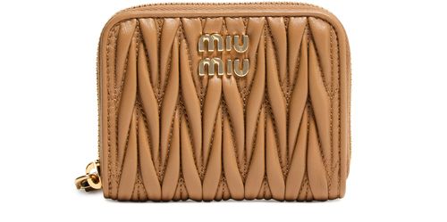 MIU MIU Zippered quilted leather wallet