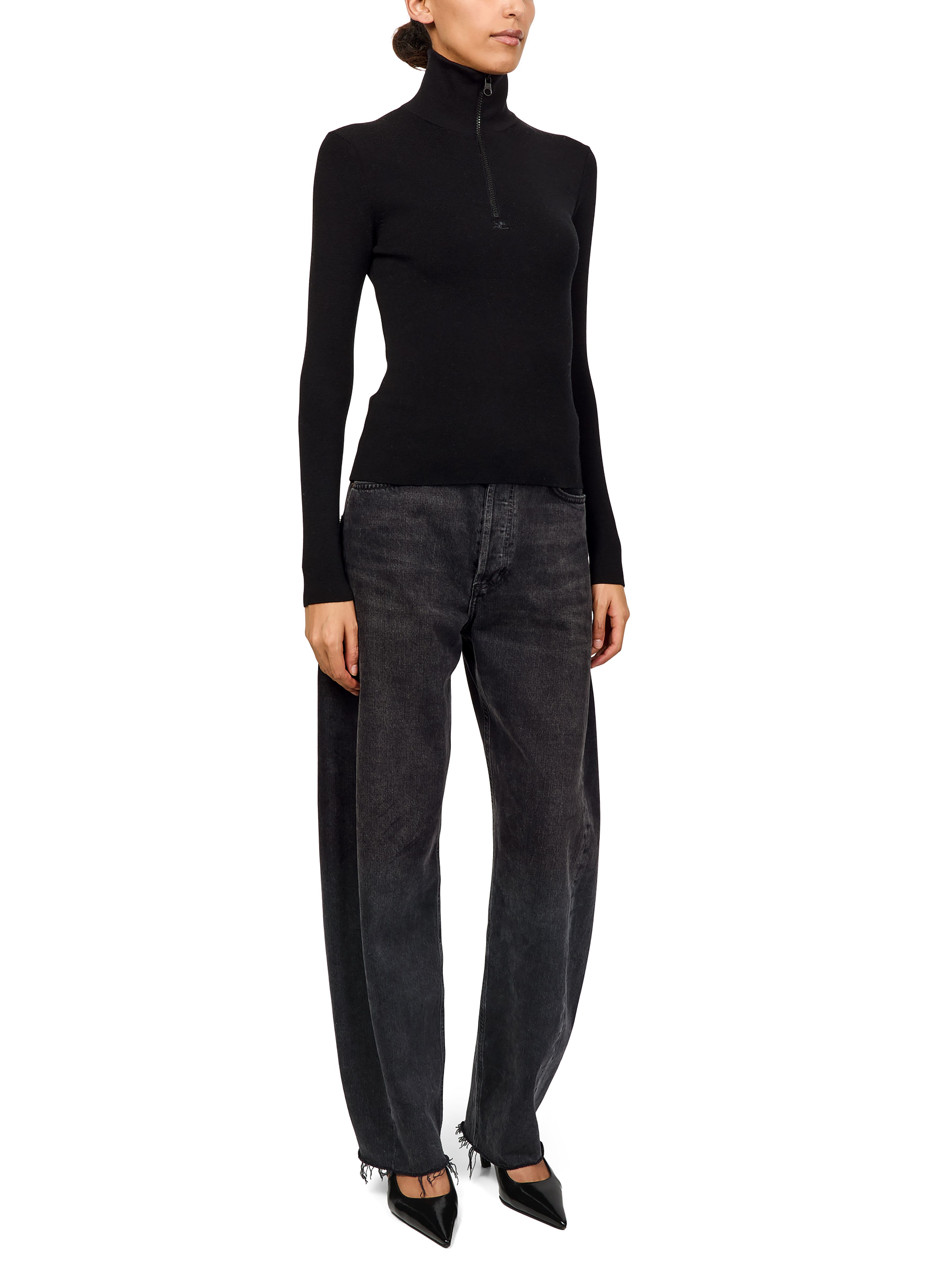 Zipped mockneck sweater thumbnail 6