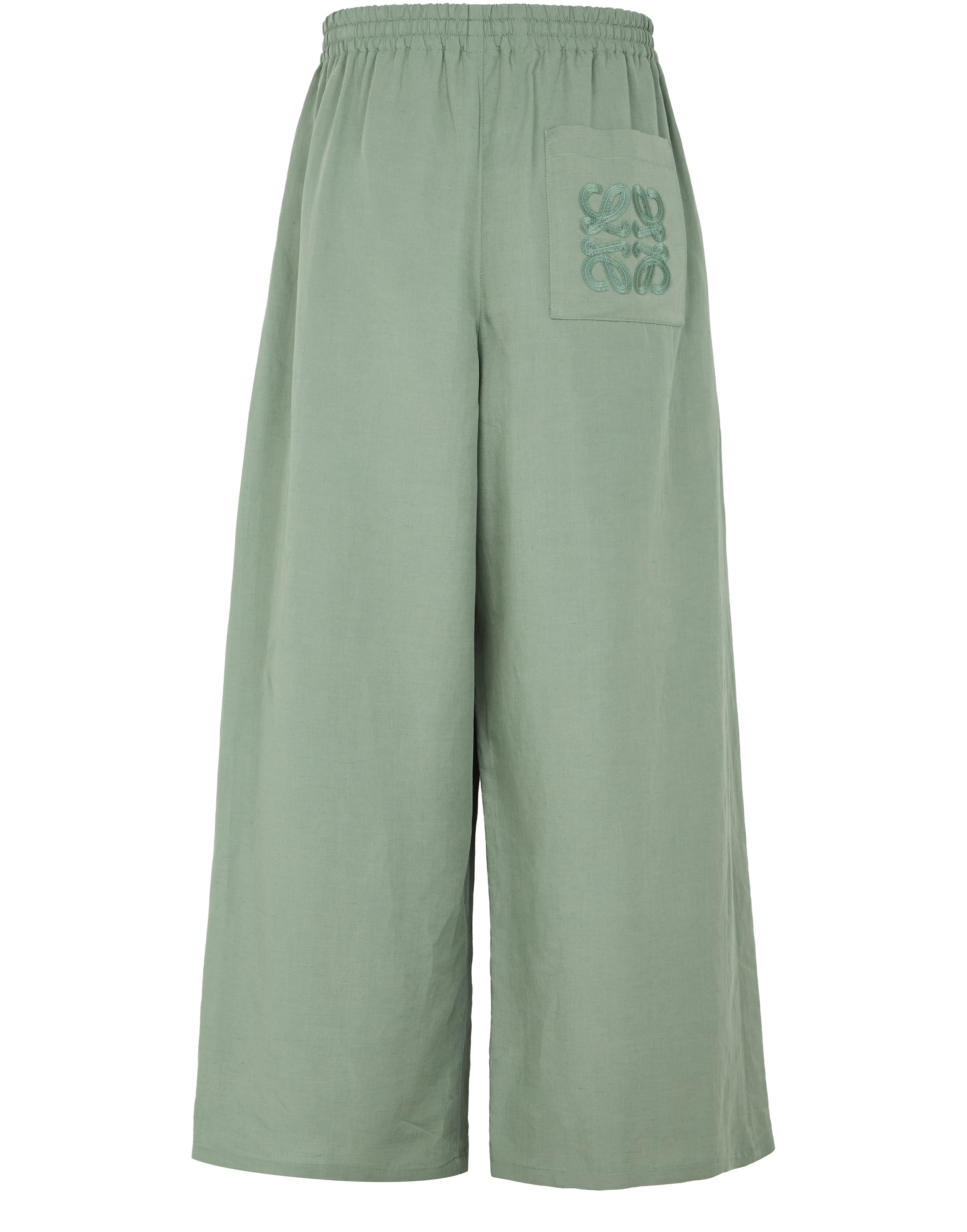 Cropped viscose and linen pants thumbnail 3