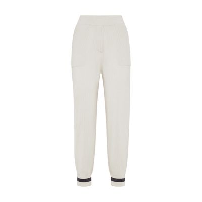 Brunello Cucinelli Gestrickte Tapered-hose In White